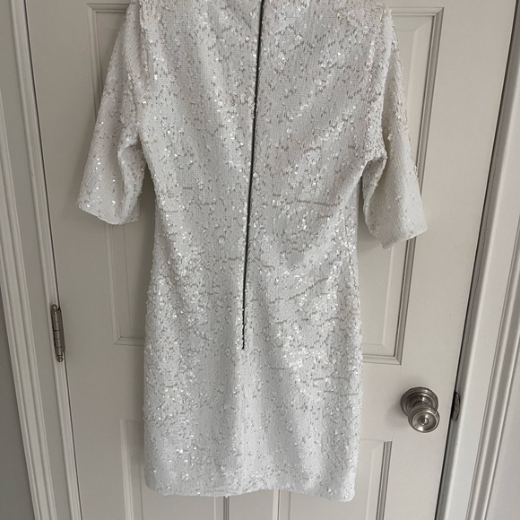 Alice and Olivia white sequin dress- size 10 - Picture 2 of 4